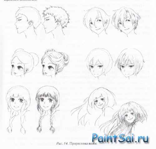 Как рисовать Волосы аниме